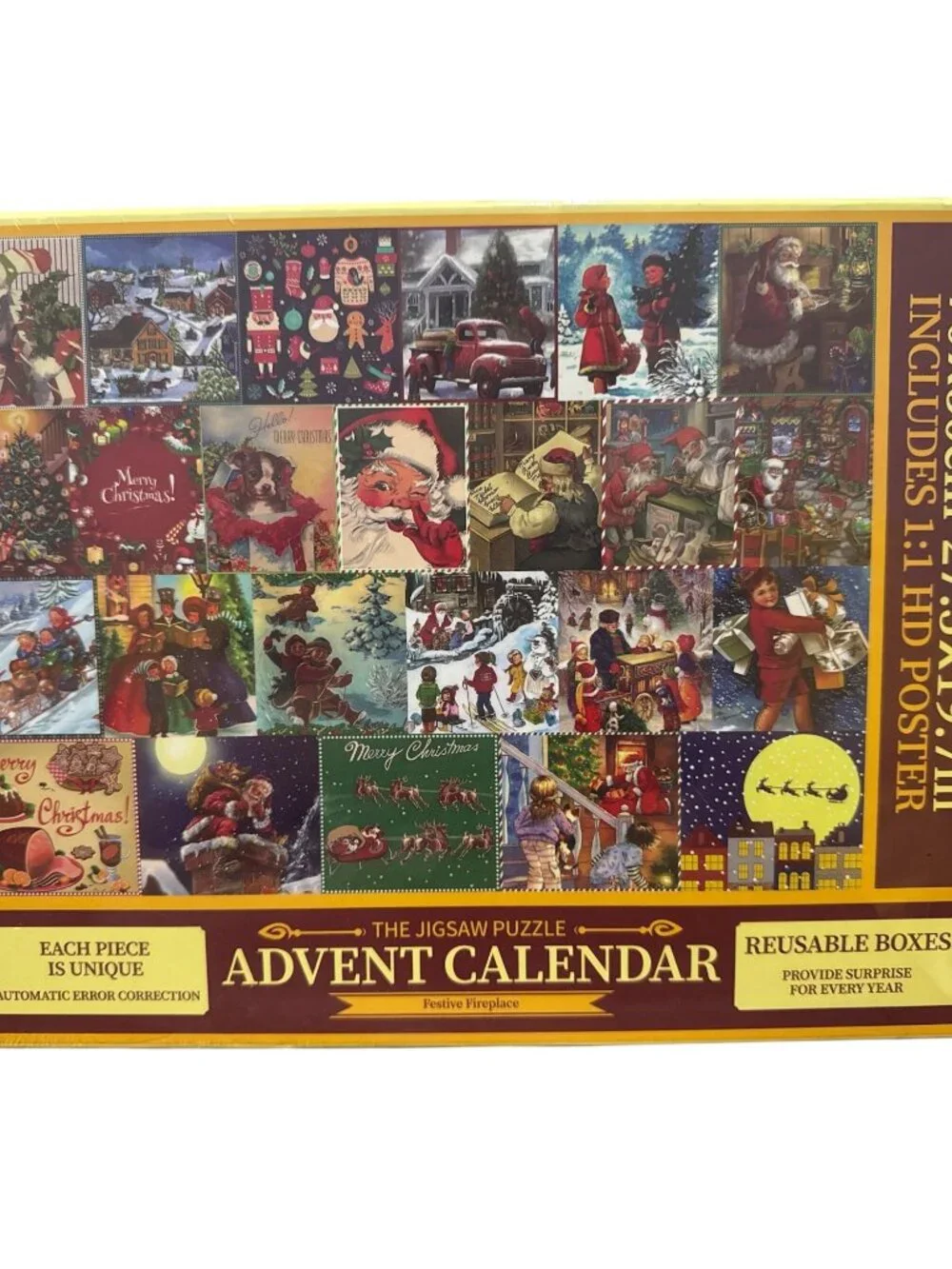 The Jigsaw Puzzle Christmas Advent Calendar “Festive Fireplace”; Unopened